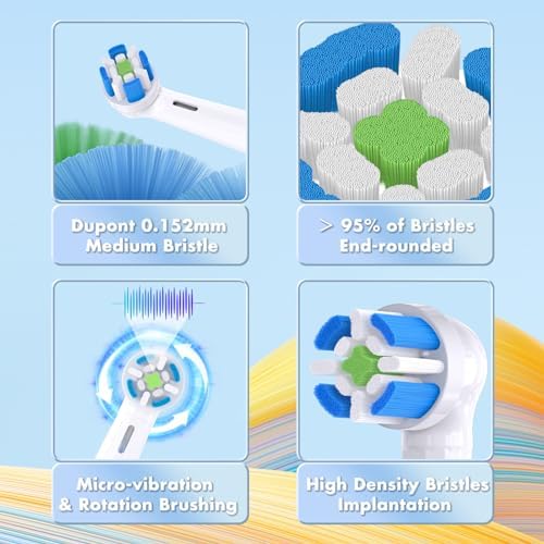 Compatible with Oral-B iO 3/4/5/6/7/8/9/10 Series Ultimate Clean Electric Toothbrush Replacement Brush Heads,for Oral-B iO Electric Toothbrush,10 Pack (White)