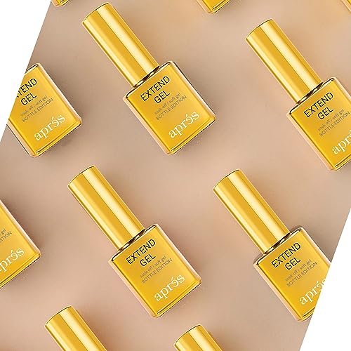 Aprés Extend Gel Gold Bottle Edition, Pack of 3 - Gel-X Tips Adhesive, No Primer or Bonder Needed (15 ml each)