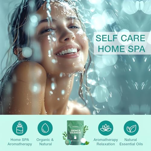 Shower Steamers Aromatherapy - 18 Pack Shower Bombs Birthday Gifts for Women Men, Organic with Eucalyptus & Mint Essential Oils, Eucalyptus for Shower, Nasal Relief, Stress Relief, Spa Gifts for Women