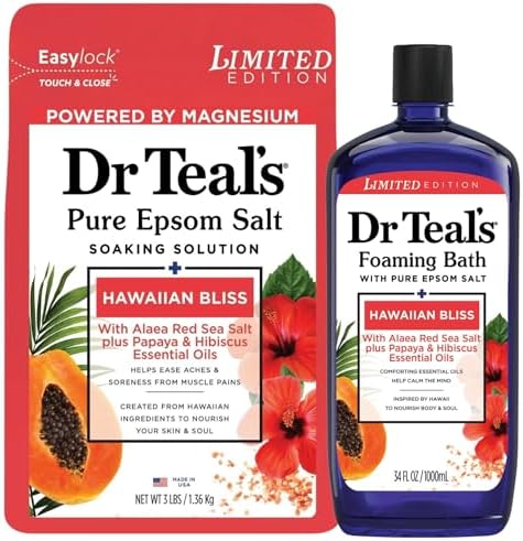 Dr Teal's Hawaiian Bliss Pure Epsom Salt Soak and Foaming Bath (Hawaiian Bliss)