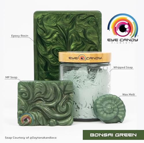 Eye Candy Pigments Premium Green Mica Powder - Bonsai Green (50gr) - for Epoxy, Resin, Soap, Paint, Woodworking, Acrylic Pouring, Bath Bombs, Fishing Lures - DIY Arts and Crafts Additive