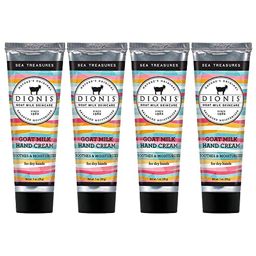 Dionis - Goat Milk Skincare Sea Treasures Scented Hand Cream (1 oz) - Set of 4 - Made in the USA - Cruelty-free and Paraben-free