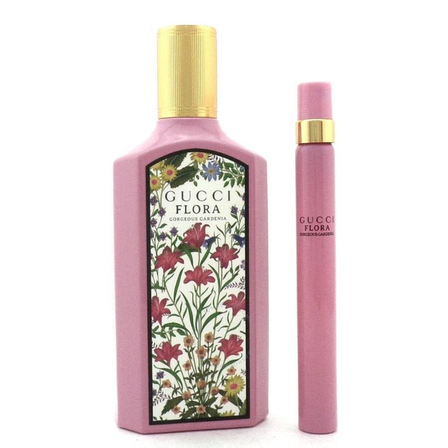 Gucci Flora Gorgeous Gardenia 2 Pcs Gift Set For Women: 3.3 Edp Spray + Mini Pen Edp Spray 0.33