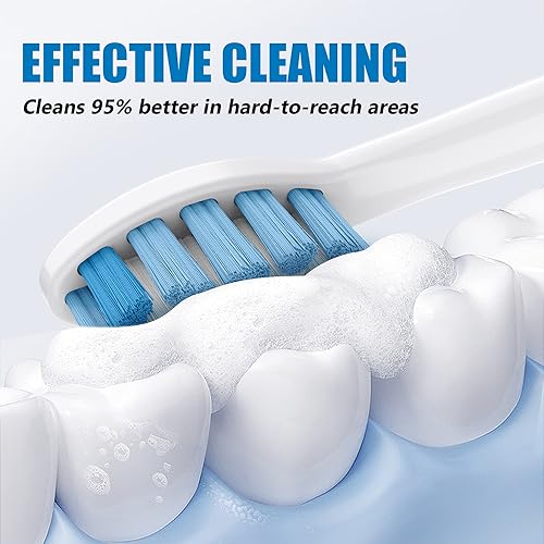 Replacement Toothbrush Heads Compatible with Philips Sonicare and More Click-on Handles 8 Pack White