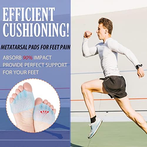 Toe Separators, (3 Pairs, Blue)Toe Spacers, With Soft & Breathable Metatarsal Pads, For Straighten Overlapping Toes, Realign Crooked Toes, Hammer Toe, Calluses, Bunions, Effectively Pain Relief