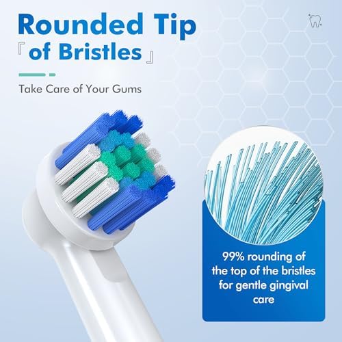 Replacement Toothbrush Heads Compatible with Oral-B Braun, Pack of 16 Professional Replacement Brush Heads for Oral-b 7000, Clean, Oral B Pro 1000, 9600, 500, 3000, 8000
