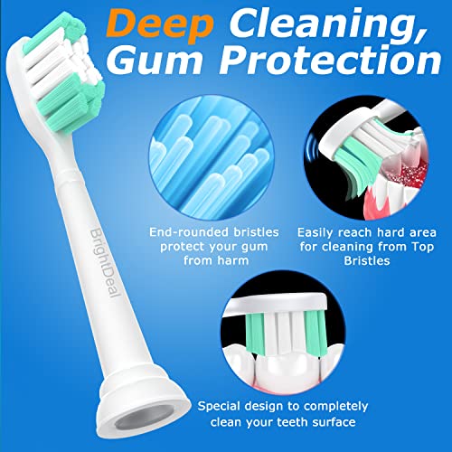 Replacement Toothbrush Heads for Philips Sonicare ProtectiveClean 4100 5100 6100 DailyClean DiamondClean EasyClean PowerUp Plaque Control Gum Health C2 G2 HX6817/01 HX6857/11 White, 4 Pack