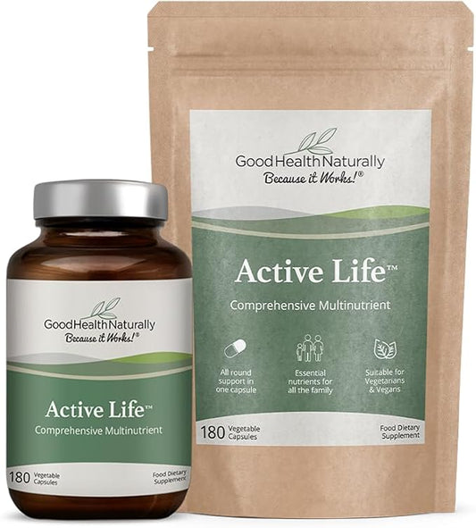 Active Life Capsules - Daily Multivitamin Supplements for Immune System | 180 Capsules - Good Health Naturally