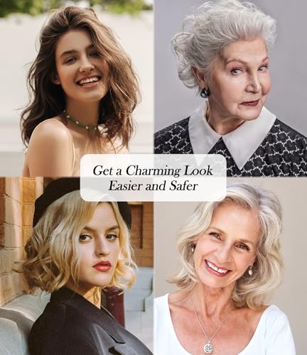 Mini Thermal Brush 3 Temperature Adjustable, Travel Curling Iron for Short Hair 1 Inch, Heated Round Brush for Soft Curls, Lightweight Curling Wand Perfect for Bouncy Hair, Dual Voltage