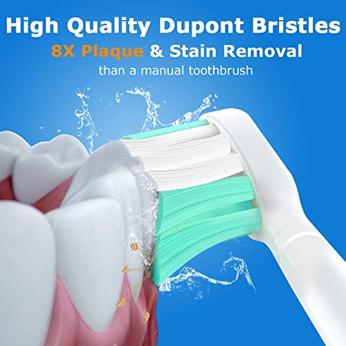 Replacement Toothbrush Heads for Philips Sonicare ProtectiveClean 4100 5100 6100 DailyClean DiamondClean EasyClean PowerUp Plaque Control Gum Health C2 G2 HX6817/01 HX6857/11 White, 4 Pack