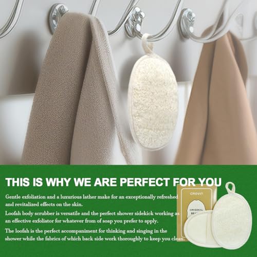 Natural Loofah Exfoliating Body Scrubber, Made with Natural Shower Loofah Sponge for Men and Women’s SPA - Pack of 6 Exfoliating Loofah Sponge Package,Perfect for Bath Shower