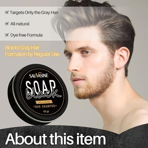 Gray Hair Reverse Shampoo Bar，Black Hair Soap for Deep Clean The Scalp Grey for Unisex Shampoo Soap for Women and Men