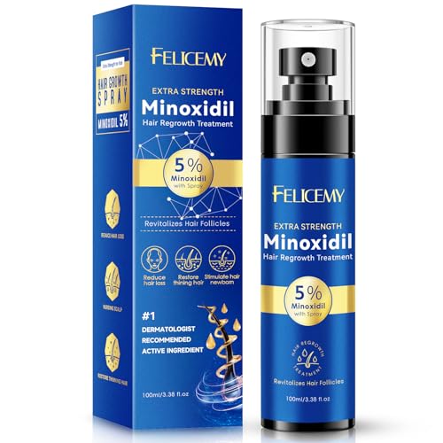 5% Minoxidil for Men and Women Hair Growth, Minoxidil Spray For Beard Growth Serum, Combat Hair Thinning and Loss, Strengthen Regrowth Treatment 3.38 Fl Oz