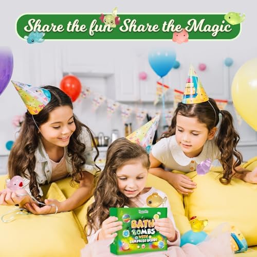 Bath Bombs for Kids with Surprise Toys Inside, 20 Pack Kids Bath Bombs with Glow in The Dark Toys, Natural Handmade Bubble Bath Fizzy Ball, Birthday Christmas Gift Set for Girls Boys