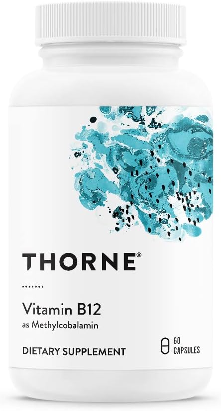 THORNE Vitamin B12 - as Methylcobalamin - Supports Heart & Nerve Health, Blood Cell Function, Healthy Sleep & Methylation* - Gluten, Dairy & Soy-Free - 60 Capsules