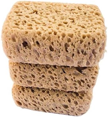 Michelle's Melting Pot Foam Bath Sponge Shower Sponge 3 Count (Tan Exfoliating)