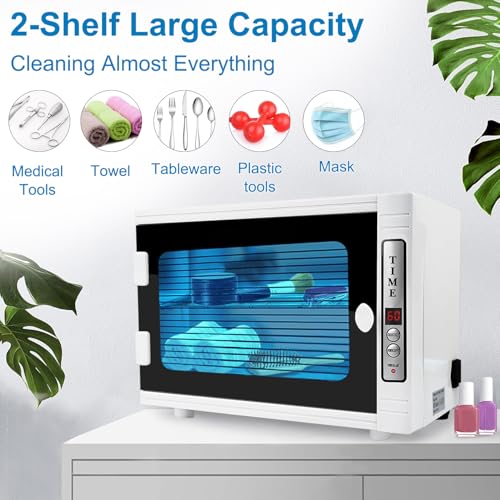 Nail Tool Cleaning Machine, 12L High Capacity Multi-Functional Nail Cleaner Box Manicure Tool Cleaning Cabinet Salon Equipment for Spa Beauty Home Metal Tools