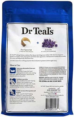 Dr Teal's Epsom Salt Bath Combo Pack (6 lbs Total), Soothe & Sleep with Lavender, and Wellness Therapy with Rosemary and Mint
