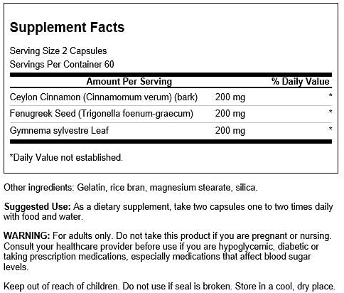 Swanson Full Spectrum Cinnamon, Fenugreek & Gymnema 120 Capsules