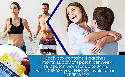 Vita Sciences Vitamin B12 Patch - Extra Strength Formula for Men and Women, 1 Month Supply. Boost Energy, Focus, Memory & Metabolism