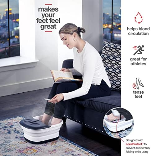 Medical king Foot Spa with Heat and Massage and Jets Includes A Remote Control A Pumice Stone Collapsible Massager with Bubbles and Vibration