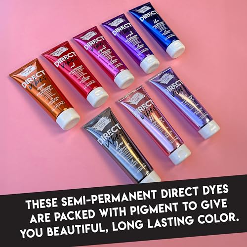 Direct Vibes Semi-Permanent Hair Color, Magenta, Vibrant & Long-Lasting Shade, Ammonia-Free, Vegan, Sulfate-Free, Paraben-Free, 8 fl oz