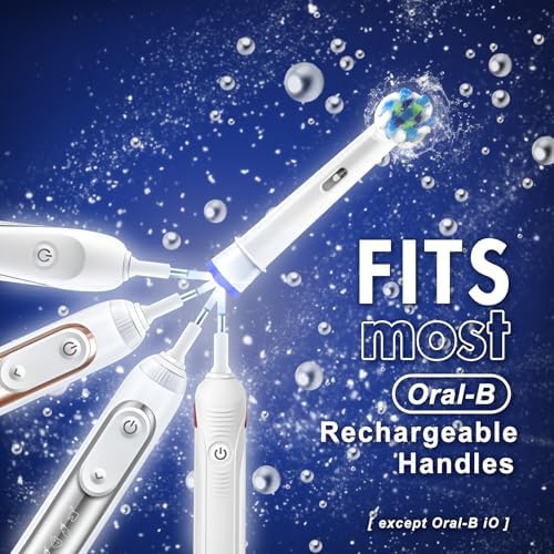 Replacement Toothbrush Heads Compatible with Oral B Braun, 12pcs Electric Toothbrush Replacement Heads Refills for Oral B Pro 1000, 9600, 500, 7000, 3000, 8000, Black and White for Home (1)