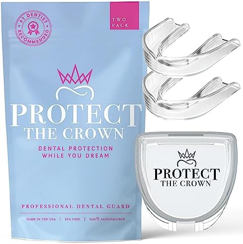 Protect The Crown Night Guard 2 Pack - Mouthguard for Teeth Grinding & Clenching, Professional Mouth Guard for Light and Heavy Grinding (Clear)