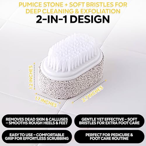 Premium 40% Urea Cream For Feet - Made In USA - Maximum Strength with Pumice Stone & Brush | Tested by Doctors | Intense Moisturizer & Corn, Callus and Dead Skin Remover, Dermavibe by DOCTOR'S INC.