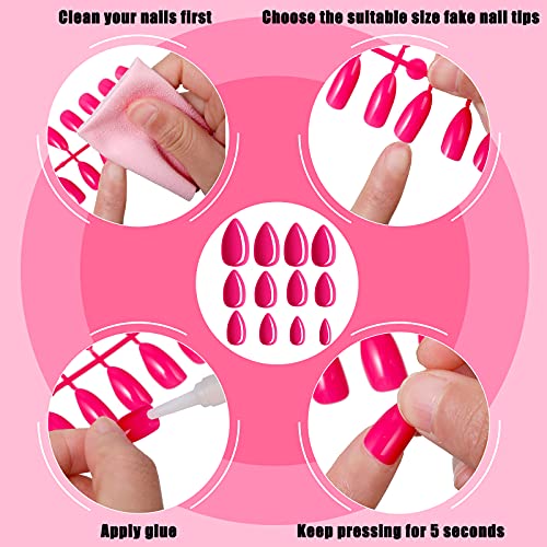 Maitys Almond Press on Nails 36 Colors 864 Pcs Press on Nails, Glossy Full Cover Fake Nails Colorful Artificial Nails for Women Girls Nail Salon Decorations