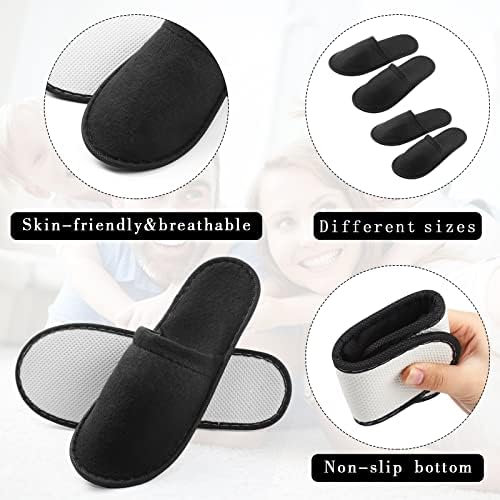 Geyoga 30 Pairs Disposable Spa Slippers for Guest Non Slip House Hotel Closed Toe Indoor Slipper for Men Women Home Wedding Travel, 2 Size