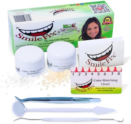 SmileFix Deluxe Dental Repair Kit - Color Matching Compound - Includes Tools - Missing Or Damaged Teeth - Fix Gaps, Broken Teeth - Durable Tooth Repair - Fast & Easy Process