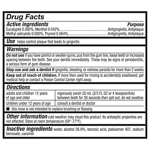 Amazon Basics Antiseptic Mouthwash, Original Flavor, 1.5 Liter, 50.7 ounce (Pack of 4) (Previously Solimo)