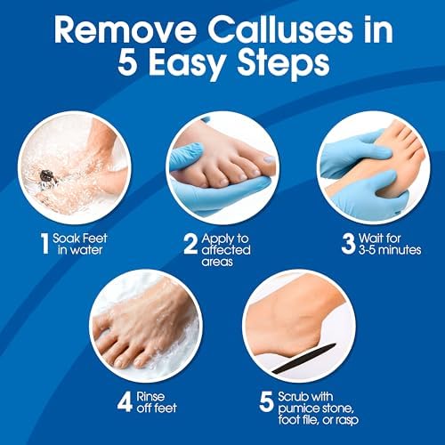 DeEnti Callus Remover for Feet, Extra Strength Foot Callus Remover Gel, 16oz Salon Grade Home Pedicure Supplies for Dry Skin, Cracked Heel, Professional Strength Foot Care, Unscented