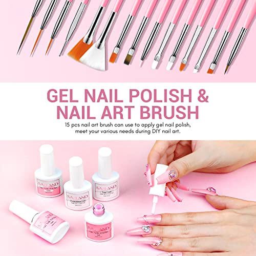 SAVILAND Acrylic Nail Kit – Nails Kit Acrylic Set with Nail Drill Brushes Gel Polish Clear Nails Tips Nail Art Tools Nail Stuff for Starters DIY Christmas Gift