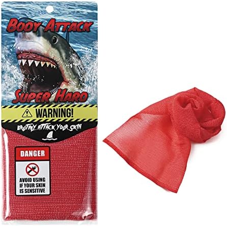 Extra Rough, Exfoliating Washcloth [Made in Japan] Exfoliating Towel Special Texture Makes Fluffy Foam Lather, Back Scrubber, Dead Skin Cell Remover [Loofah for Women and Men] (Red)