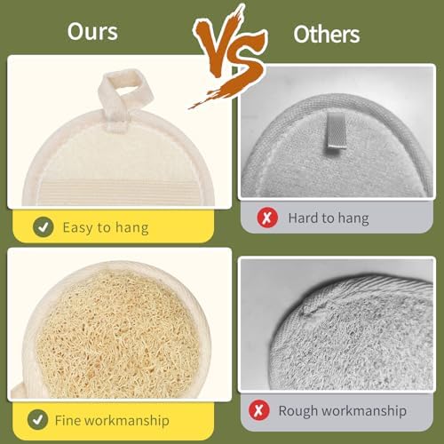 Natural Loofah Facial Scrubbers(6Pack),Made of Natural Shower Luffa Sponge for Women Gets Your Face Clean