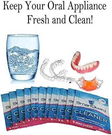 SmartGuard Premium Cleaner Crystals –(110 Cleanings)- Removes Stain, Plaque & Bad Odor from Dentures, Clear Braces, Mouth Guard, Night Guard & Retainers.