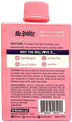 Mr. Bubble Original Bubble Bath, Bubblegum Scent, 8 oz Retro Bottle, 4-Pack