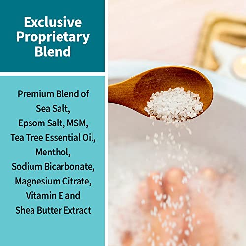 ForPro Professional Collection Tea Tree Oil & Menthol Foot Soak with Sea & Epsom Salt for Toenail Athletes Foot, Stubborn Foot Odor Scent, Softens Calluses & Soothes Sore Tired Feet -Pack of 3 16oz.