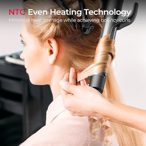 TYMO Curling Iron Set - 3 in 1 Ceramic Hair Curler 1/2, 1, 1 1/2 Inch, Professional Ionic Curling Wand for Travel, Fast Heating, 5 Temps & Dual Voltage for Shiny Defined Curls to Beach Waves