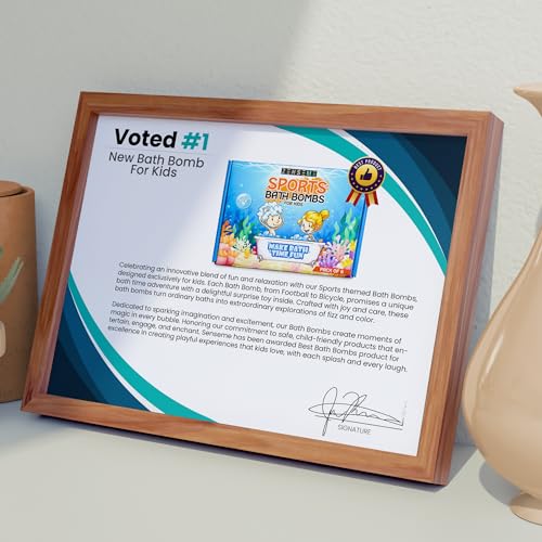 Bath Bombs with Toys Inside W/Educational Flash Cards - Bath Bombs for Kids - 2.5 oz Gift Set of 6 Scented Organic Handmade with Natural Essential Oils - Sports Surprise Inside by Zenseme