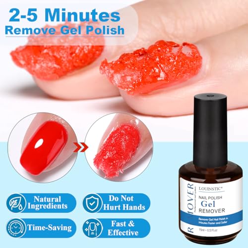 Gel Polish Remover, Gel Remover Kit Includes Cuticle Oil and Nail Polish Remover Tool No Soaking or Wrapping Removes Gel Polish in 2-5 Minutes
