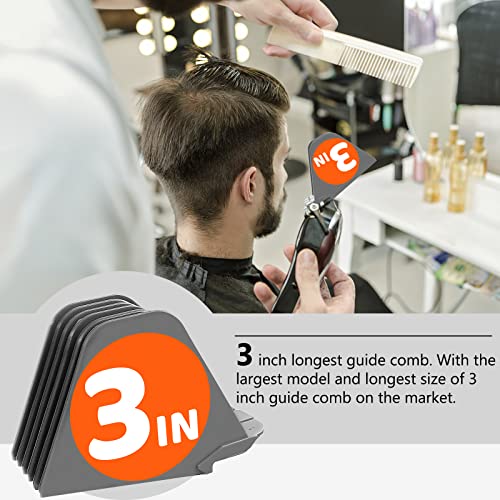 AFANSO Mega Hair Clipper Guards, 8pcs Gray, Fits Most Wahl Full Size Hair Clippers (3 Inch 8pcs)