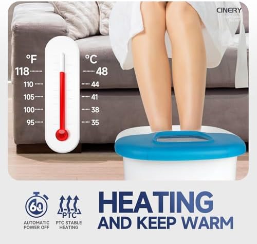 FIAHNG Foot Spa Massager with Heat, Bubbles, Vibration & Pedicure Foot Spa Massager for Feet Stress Relief