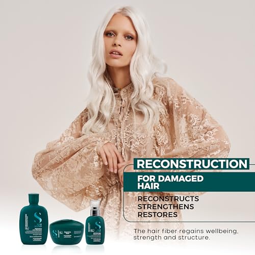Alfaparf Milano Semi di Lino Reconstruction Reparative Shampoo and Mask Set - Sulfate Free Shampoo and Hair Mask for Damaged Hair - Repairs, Reconstructs, Strengthens - Adds Shine and Softness