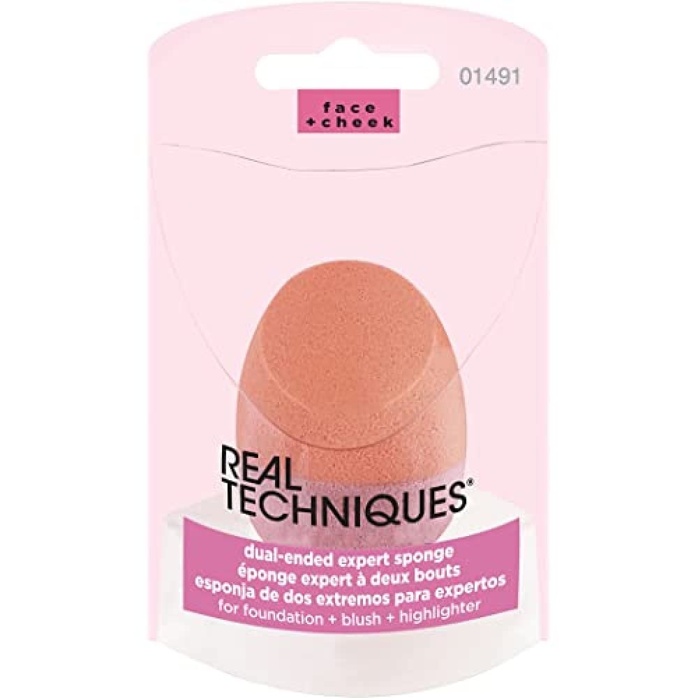 Real Techniques Dual-Ended Expert Makeup Sponge, Multi-Functional Makeup Blending Sponge, Apply & Blend Liquid & Powder Foundati