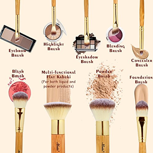Matto Makeup Brushes 9-Piece Makeup Brush Set Foundation Brush with Travel Makeup Bag