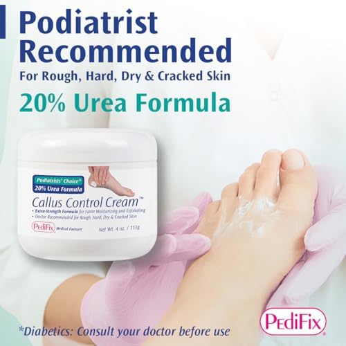 Pedifix Podiatrists' Choice 20% Urea Callus Control Extra Strength Foot Cream 4 Oz. (113g) - Professional Treatment for Dry, Cracked Feet, Callus & Foot Care Relief