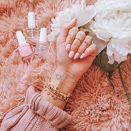 Dazzle Dry Nail Lacquer (Step 3) - Livin' La Vida Yoga - A soft and pale creamy pink with a hint of diamond dusted shimmer. Semi-sheer cream. (0.5 fl oz)